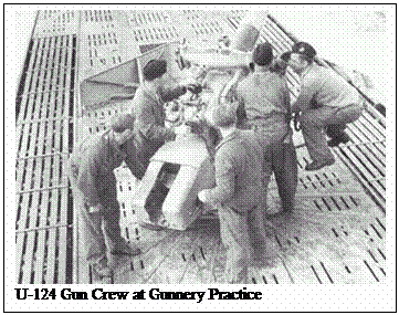 Text Box: U-124 Gun Crew at Gunnery Practice